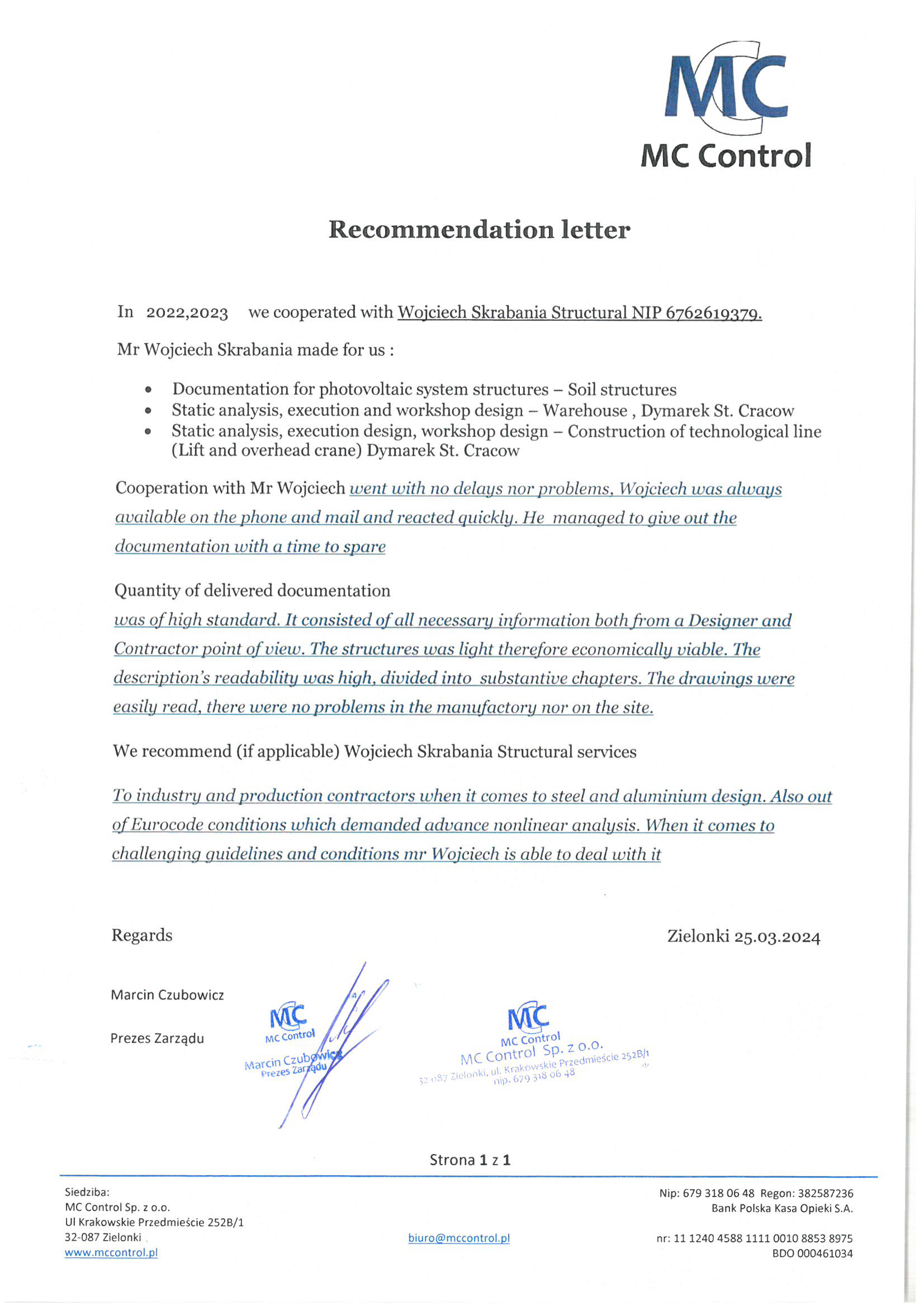 recommendation letter